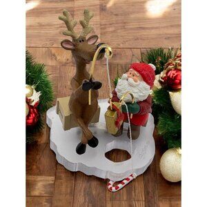 Hallmark Keepsake Ice Fishing for Fun Christmas Ornament Clip On Santa Reindeer